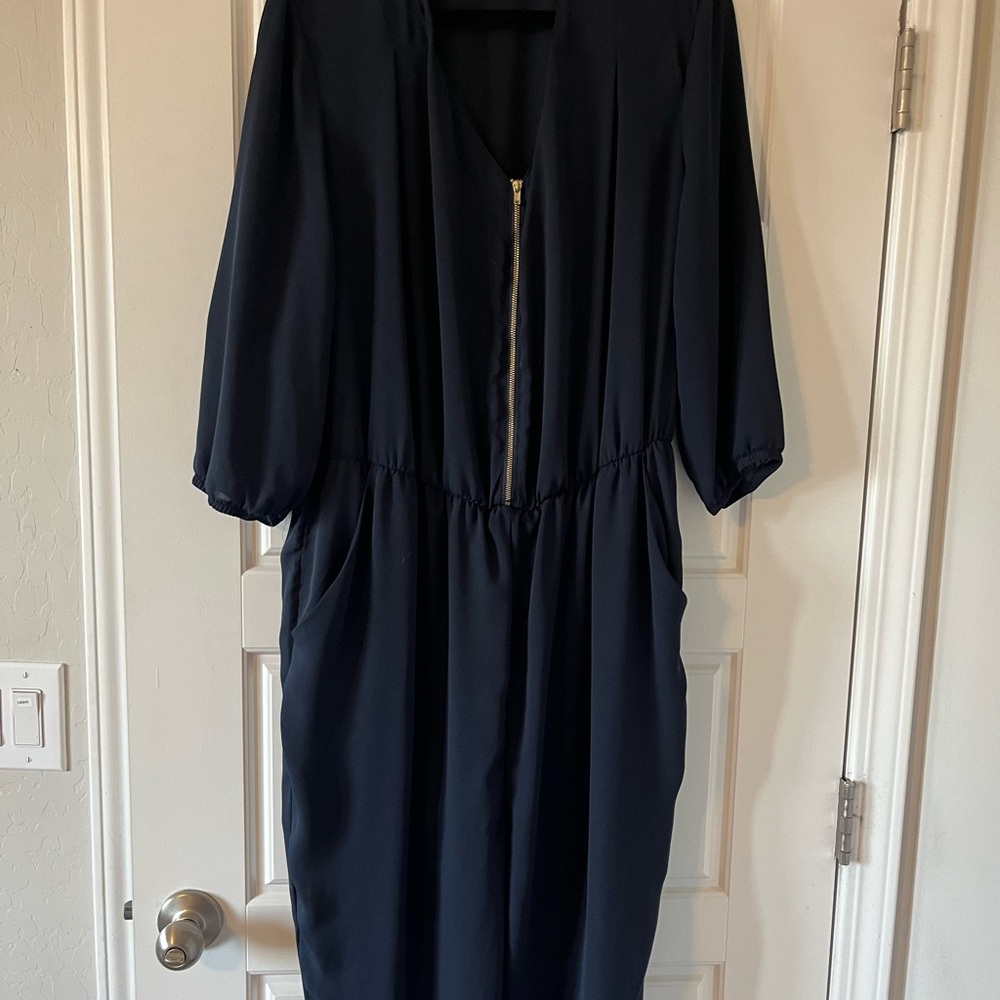 Gibson Latimer Elegant Blue Long Sleeve Dress